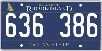 RI license plate 636386