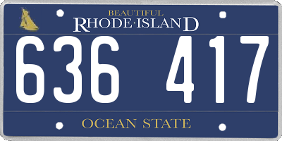 RI license plate 636417