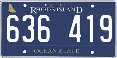 RI license plate 636419