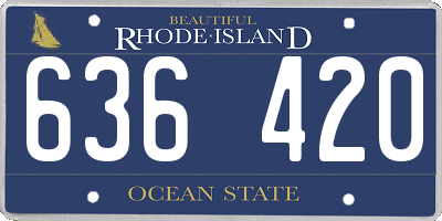 RI license plate 636420
