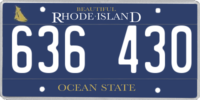 RI license plate 636430