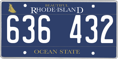 RI license plate 636432