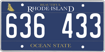 RI license plate 636433