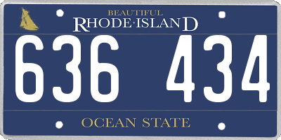 RI license plate 636434