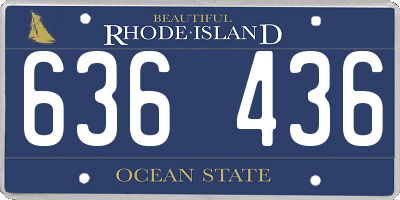 RI license plate 636436