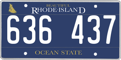 RI license plate 636437