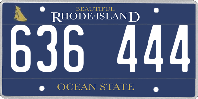 RI license plate 636444