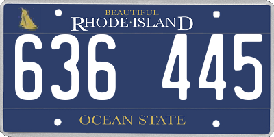 RI license plate 636445