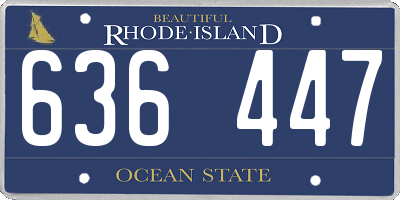 RI license plate 636447
