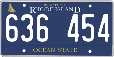 RI license plate 636454