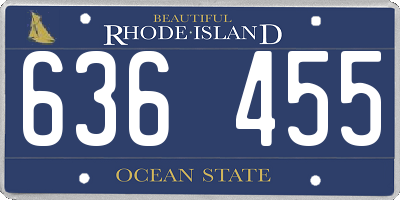 RI license plate 636455