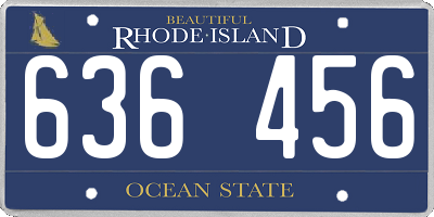RI license plate 636456