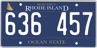 RI license plate 636457
