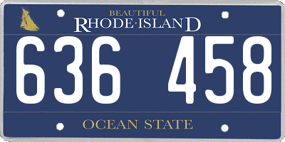 RI license plate 636458