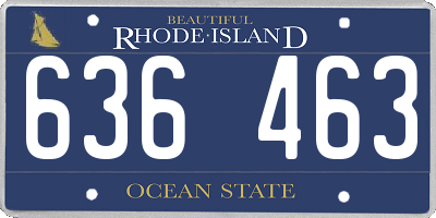 RI license plate 636463