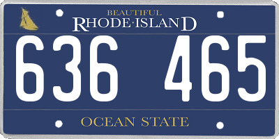 RI license plate 636465