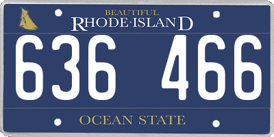 RI license plate 636466