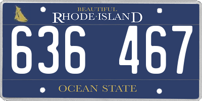 RI license plate 636467