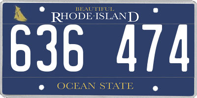 RI license plate 636474
