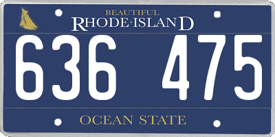 RI license plate 636475