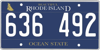 RI license plate 636492