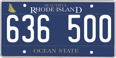 RI license plate 636500