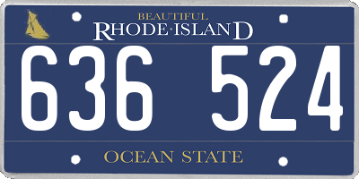 RI license plate 636524