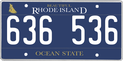 RI license plate 636536
