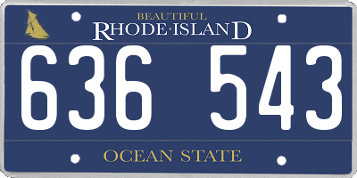 RI license plate 636543