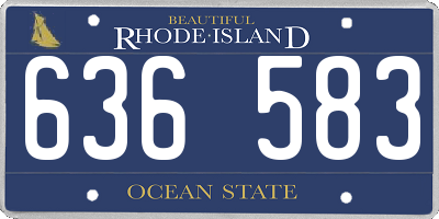 RI license plate 636583