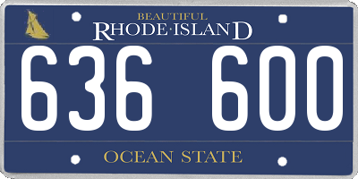 RI license plate 636600