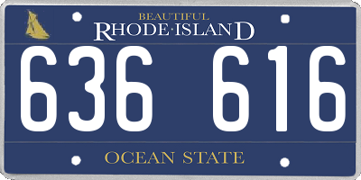 RI license plate 636616