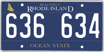 RI license plate 636634