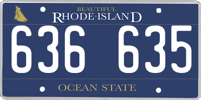 RI license plate 636635