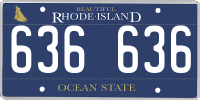 RI license plate 636636