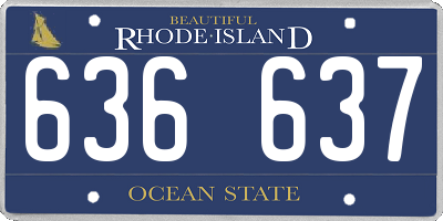 RI license plate 636637