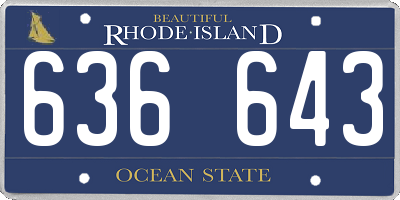 RI license plate 636643