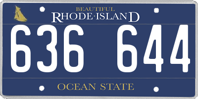 RI license plate 636644