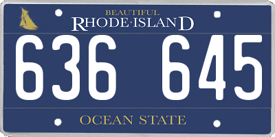 RI license plate 636645