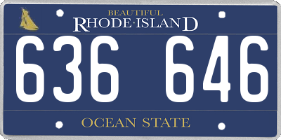 RI license plate 636646