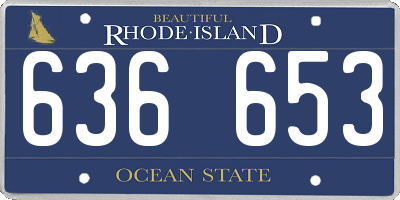 RI license plate 636653