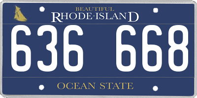 RI license plate 636668