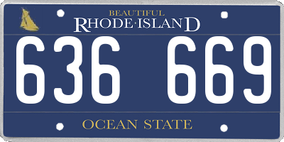 RI license plate 636669