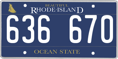 RI license plate 636670