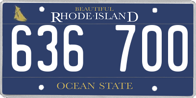 RI license plate 636700