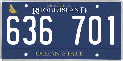 RI license plate 636701