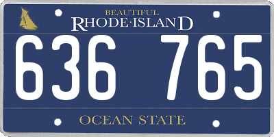 RI license plate 636765