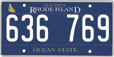 RI license plate 636769