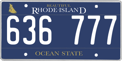 RI license plate 636777