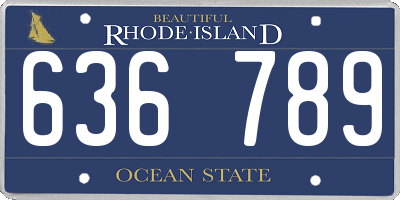 RI license plate 636789